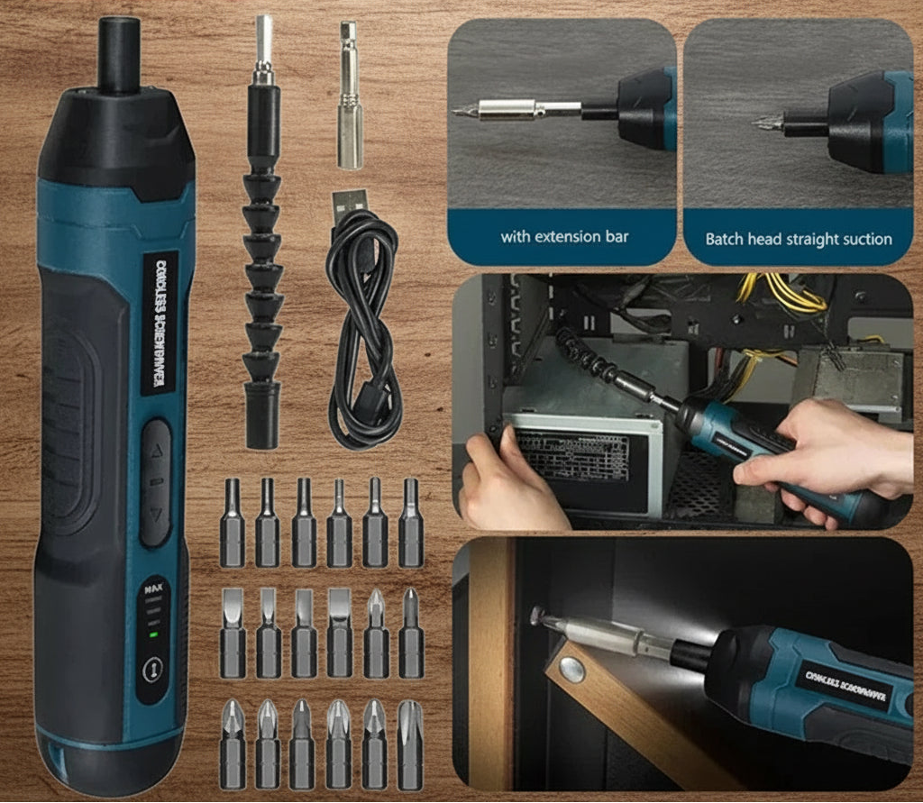 Cordless Automatic Screwdriver (20 Piece Set)